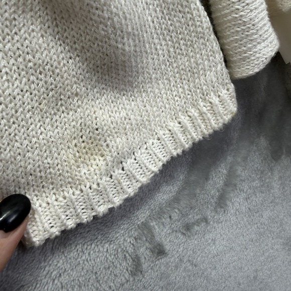 Brunello Cucinelli Womens Linen Silk Sweater Sequin Layered Tunic Cream Luxury M - Picture 6 of 14